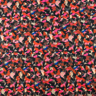 Látka viskóza twill ružová hladká roztieraný vzor 0,5m