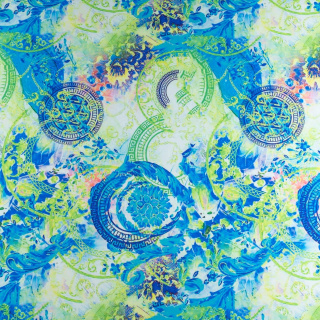 Látka viskóza twill zelená hladká orientálny 0,5m