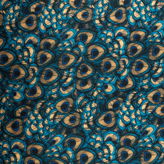 Látka viskóza twill hladká páví perie vzor 0,5m