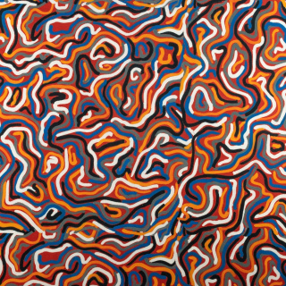 Látka viskóza twill červená hladká šnúrky vzor 0,5m