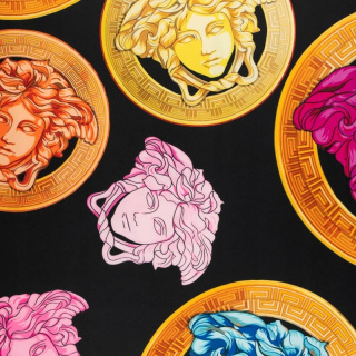 Látka viskóza twill čierna hladká taliansky vzor 0,5m