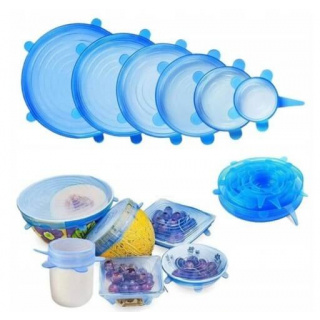 Univerzálne silikónové kryty na potraviny 6 ks