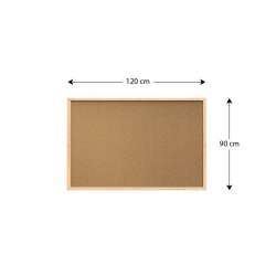 Korková tabuľa 120x90cm s drevorámom + darček pinety, samoregenerujúci korok