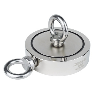 Neodymový magnet obojstranný 500 kg N52, závit 2×M10 - magnet na lov