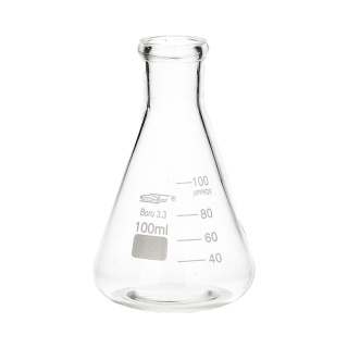 Kužeľová banka (Erlenmeyerova banka) sklenená 100 ml, úzke hrdlo, borosilikátové sklo BORO 3.3