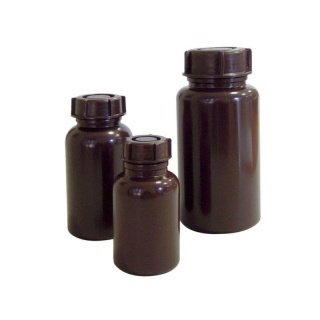 Laboratórna fľaška LDPE 50 ml so širokým hrdlom GL 32, hnedá