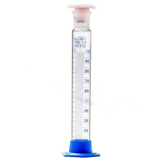 Odmerný valec sklenený s korkom PP a základňou PP, 250 ml, trieda B