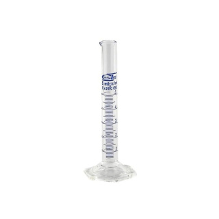 Odmerný valec sklenený 5 ml, modrá stupnica, trieda B