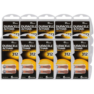 Batérie do načúvacieho prístroja 60ks Duracell DA312/6C