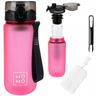 Fľaša na vodu športová s rukoväťou MomoWay ružová 600ml