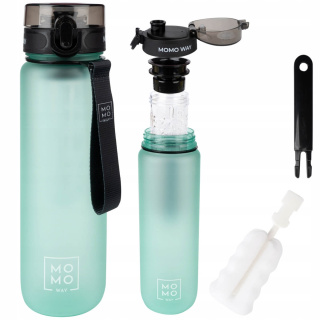 Fľaša na vodu športová s rukoväťou MomoWay svetlotyrkysová 1000ml