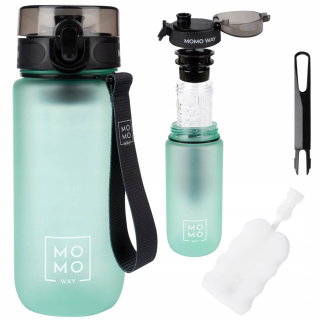 Fľaša na vodu športová s rukoväťou MomoWay svetlotyrkysová 600ml