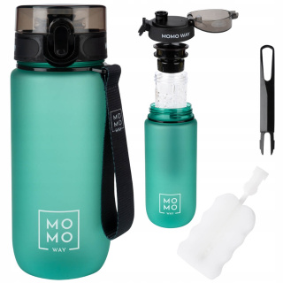 Fľaša na vodu športová s rukoväťou MomoWay modro-zelená 600ml