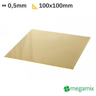 Mosadz plech 100x100x0,5mm