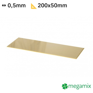 Mosadz plech 200x50x0,5mm