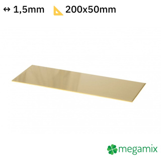 Mosadz plech 200x50x1,5mm