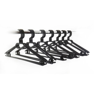 Plastové vešiaky čierne 20ks otočné