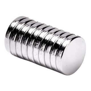 Silný neodymový magnet cylindrický 10x1mm 10ks