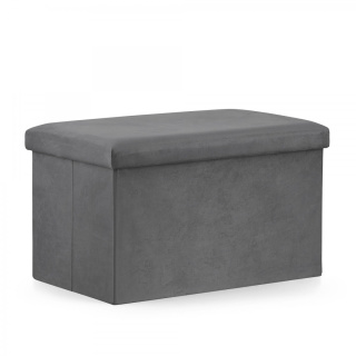 Skladacie sedadlo s úložným priestorom XL 38x61x38cm sivý zamat