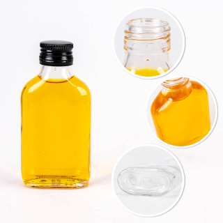 Sklenená fľaša 10ks 100ml 12cm ploská