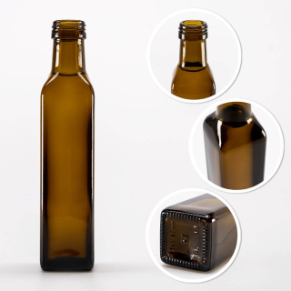 Sklenená fľaša 5ks 250ml 21cm MARASCA olivová