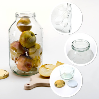 Sklenená nádoba dóza 5000ml 17cm s viečkom