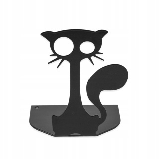 Stojan na knihy kovový 10x12x8cm čierna mačka