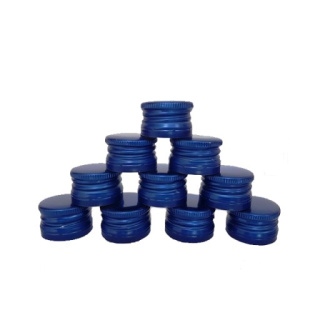 Vrchnák hliníkový skrutkovací uzáver 28/18 mm 50ks modré