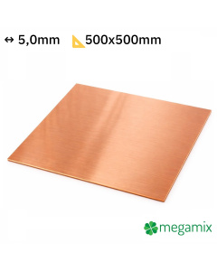 Meden&yacute; plech 500x500x5,0 mm