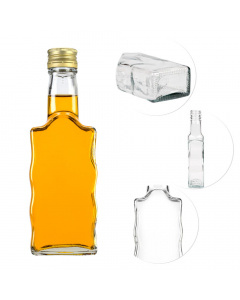 Sklenená fľaša 200ml 18cm WAVE