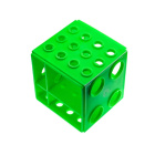 Multistojan na skúmavky 4v1, veľký, zelený – PP, 110 × 110 × 110 mm, laboratórny