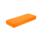 Dvojstranný stojan na skúmavky Eppendorf, 60 miest, 0,5–2,0 ml, oranžový – PP, autoklávovateľný