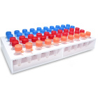 Stojan na skúmavky Eppendorf, 50 miest, 1,5 ml, dvojpolicový – PP, autoklávovateľný