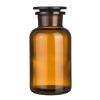 Sklenená fľaška s korkom 50 ml, široké hrdlo, oranžové sklo