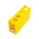 Multistojan na skúmavky 4v1, malý, žltý – PP, 170 × 90 × 50 mm, laboratórny