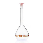 Odmerná banka sklenená, 500 ml, trieda B, hnedá stupnica, brúsený spoj 19/26