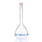 Odmerná banka sklenená, 250 ml, trieda B, modrá stupnica, brúsený spoj 14/23 – NewLine