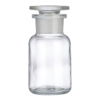 Sklenená fľaša s korkovou zátkou 100 ml, široké hrdlo, brúsený uzáver