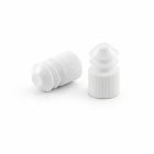 Korek PE karbovaný do skúmaviek 12 mm biely - laboratórny uzáver na vzorky