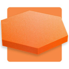Akustický panel šesťuholník oranžový 50x50 cm hrúbka 5cm hexagon