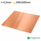 Medený plech 500x500x0,5 mm