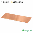 Medený plech 200x50x0,5 mm