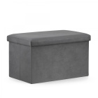 Skladacie sedadlo s úložným priestorom XL 38x61x38cm sivý zamat