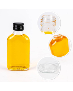 Sklenen&aacute; fľa&scaron;a 10ks 100ml 12cm plosk&aacute;