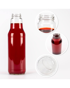 Sklenen&aacute; fľa&scaron;a 750ml 25cm SOK s uz&aacute;verom