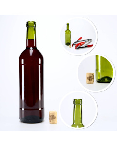 Sklenen&aacute; fľa&scaron;a na v&iacute;no 750ml olivov&aacute;