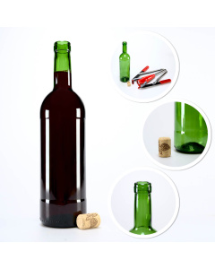 Sklenen&aacute; fľa&scaron;a na v&iacute;no 750ml 29cm zelen&aacute;