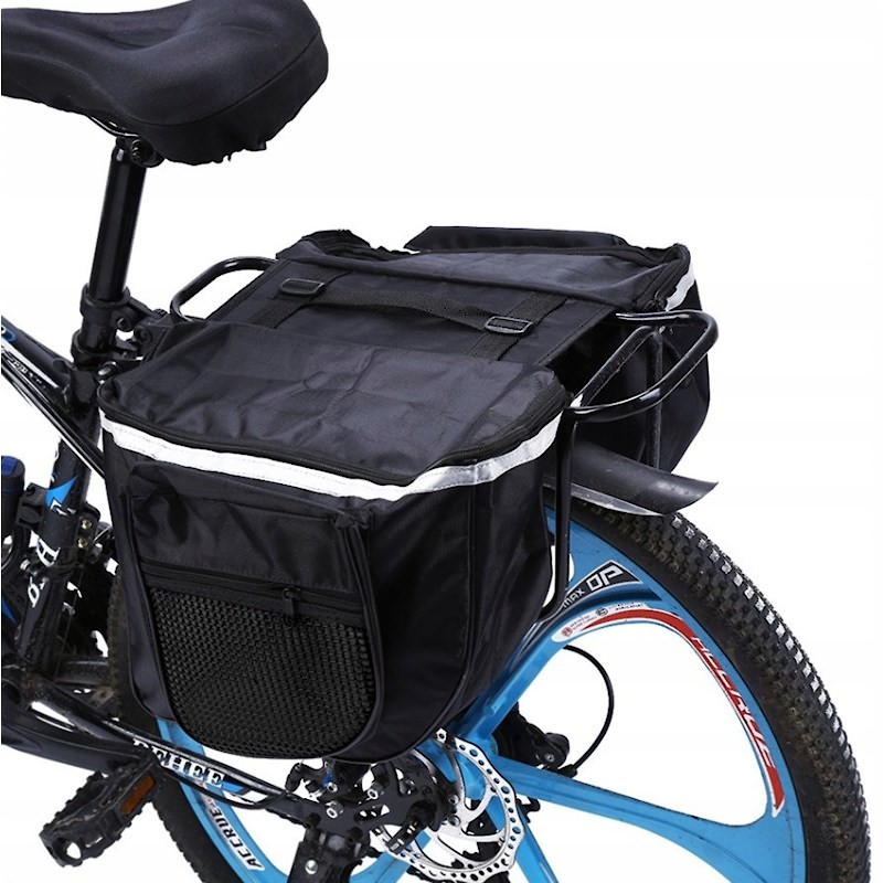 Dvojitá taška na bicykel 32x30x26cm obojstranná vodeodolná čierna megamix.sk