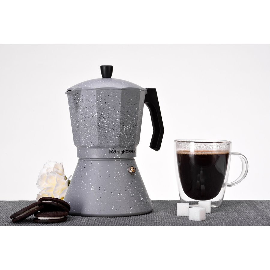 Hliníkový espresso kávovar KonigHOFFER Gray Stone Marble 300 ml megamix.sk