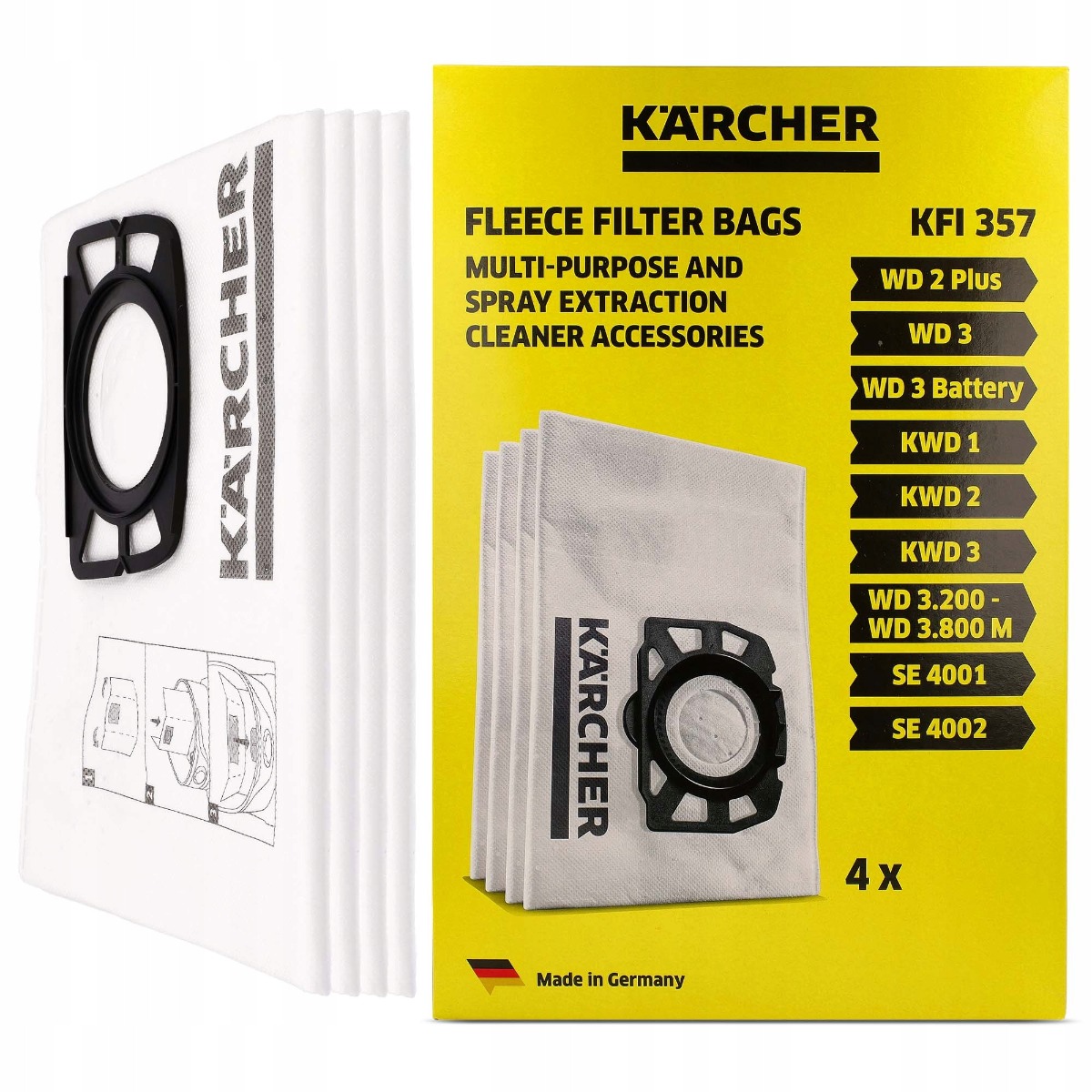 Kärcher flísové filtračné vrecká do vysávača WD2 / WD3 4 ks megamix.sk